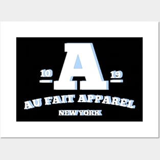 Aufait white og 1 logo light blue New York Posters and Art